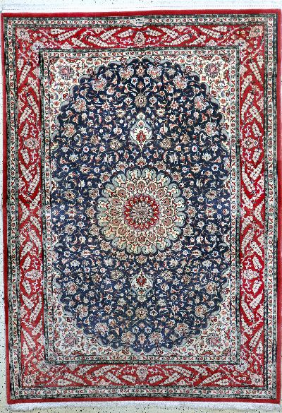 Saveh Kork fein Persien, signiert"Rakhshani", Mitte 20.Jhd, Korkwolle auf Baumwolle, ca. 201 x 143 cm, EHZ: 2