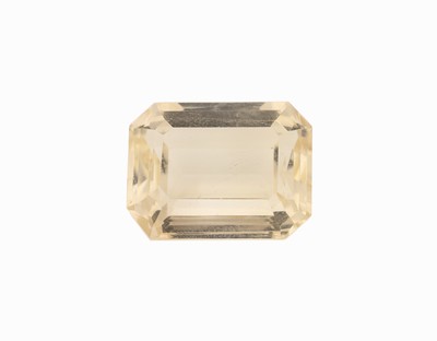 Loser Citrin, ca. 16.48 ct, Treppenschliff, von heller Farbe