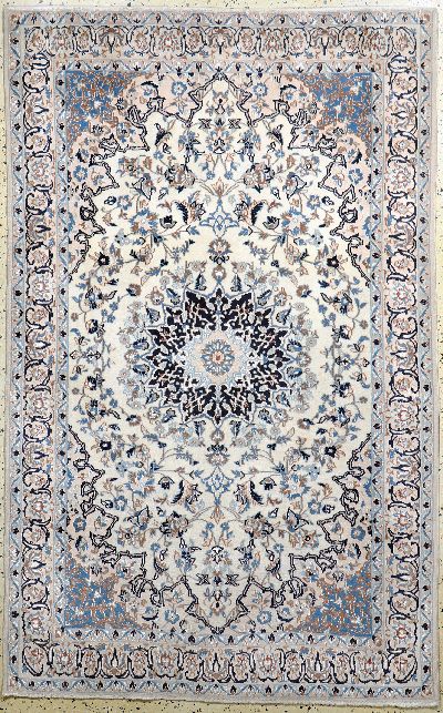 Nain fein(9 La), Persien, Mitte 20.Jhd, Korkwolle mit Seide, ca. 210 x 134 cm, EHZ: 2