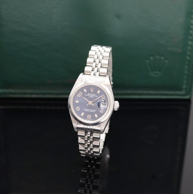 ROLEX Damenarmbanduhr Oyster Perpetual Date Referenz 69160, Schweiz um 2000, Chronometer der Superlative in Edelstahl inkl. Jubileeband m. Faltschl., ...