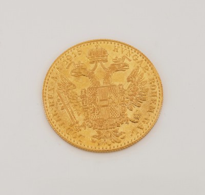 Goldmünze 1 Dukat 1915, Österreich-Ungarn, Franz Joseph I., offizielle Nachprägung