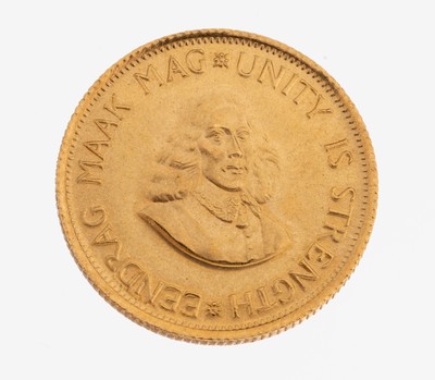 Goldmünze 2 Rand 1976, Südafrika, Springbock, Unity is strength, Eendrag Maak Mag