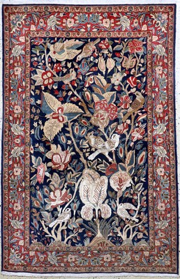 Teheran fein, Persien, um 1920-1930, Korkwolle mit Seide, ca. 210 x 140 cm, EHZ: 1-2, (fachkundig gereinigt)