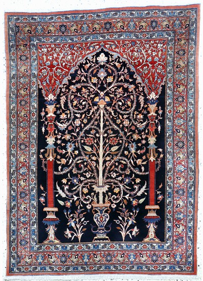 Täbriz"Hadji-Jalili"antik, Persien, um 1900, Wolle auf Baumwolle, ca. 190 x 136 cm, EHZ: 1-2, (fachkundig gereinigt)