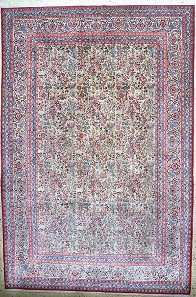 Nain"Tudeshk"fein, Persien, um 1920, Korkwolle mit Seide, ca. 334 x 222 cm, ca. 1,0Mio. Kn/qm, EHZ: 1-2, (fachkundig gereinigt)