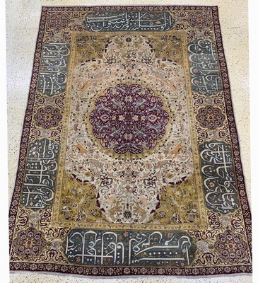 Antiker"Amritsa", Indien, Mitte 19.Jhd, Wolle auf Baumwolle, ca. 430 x 316 cm, gereinigt, EHZ:(gleichmäßig dünn)