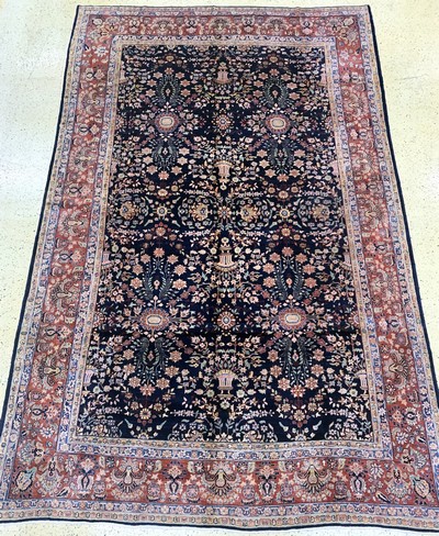 Sarogh"Mohajeran"antik, Persien, um 1900, Korkwolle auf Baumwolle, ca. 473 x 300 cm, EHZ: 1-2, (fachkundig gereinigt)