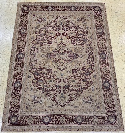 Antiker"Amritsa", Indien, 19.Jhd, Wolle auf Baumwolle, ca. 425 x 315 cm, EHZ:(gleichmäßig dünn), minimal restauriert