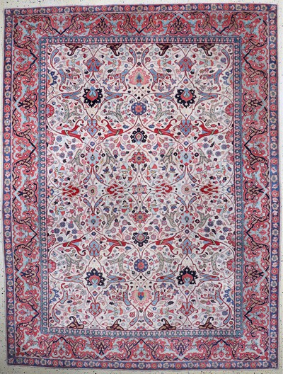 Täbriz Kork fein, Persien, um 1920-1930, Korkwolle auf Baumwolle, ca. 338 x 257 cm, EHZ: 1-2, (fachkundig gereinigt)