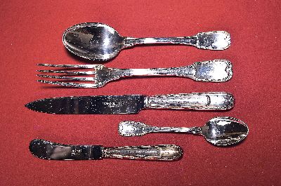 Silberbesteck, Maison Cardeilhac, Paris, 925er-Silber, für 12 Personen, 12 Tafelgabeln, 12 Tafelmesser, 12 Tafellöffel, 12 Kaffeelöffel, 12 ...