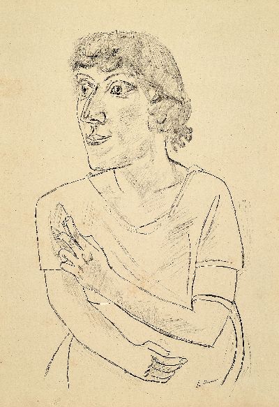Max Beckmann, 1884 Leipzig-1950 NYC, Lithographie auf Bütten, "Sarika mit Zigarette", 1922, Ed. 34/50, rechts unten signiert, Blatt 71x51 ...