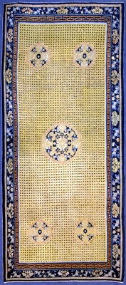 Früher Ning-Hsia, China, 18.Jhd, Wolle auf Baumwolle, ca. 409 x 181 cm, EHZ: 2, (kleine Restaurierungen)