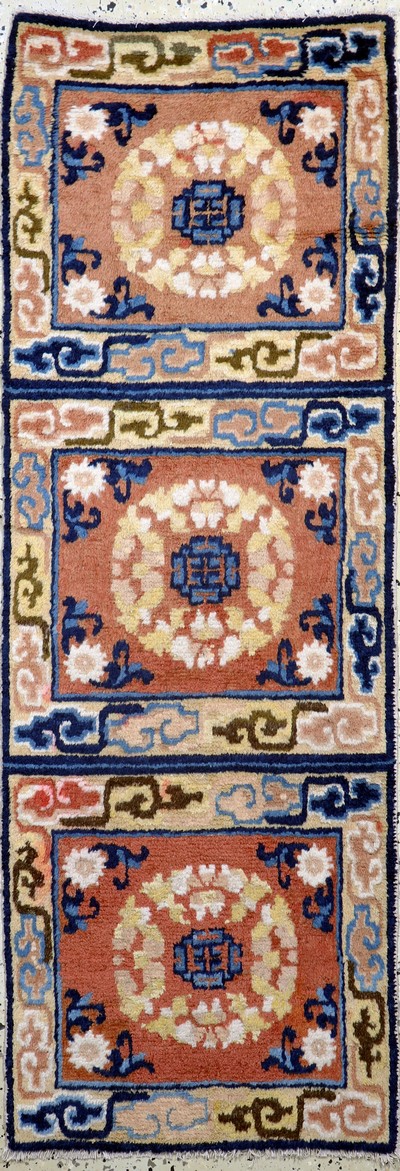 Ning-Hsia"Sitzbankteppich", China, um 1920-1930, Wolle auf Baumwolle, ca. 170 x 60 cm, EHZ: 2