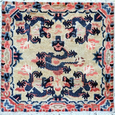 Ning-Hsia"Thronauflage" China, 19.Jhd. Wolle auf Baumwolle, ca. 68 x 69 cm, EHZ: 2