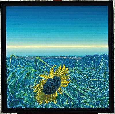 Klaus Wendel, 1935 Wollmesheim-2005, "vergebliches blühen", 1992, Öl/Masonit, Rahmen 68x68 cm