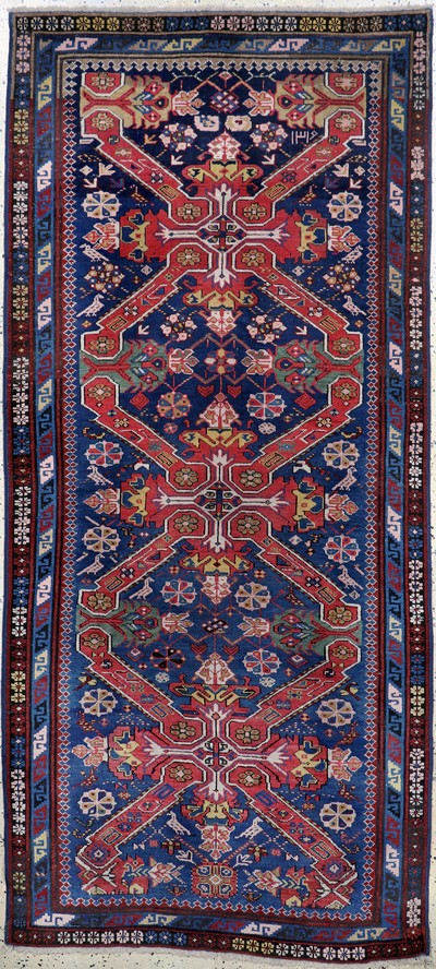 Antiker"Seychur", Kaukasus, 19.Jhd, Wolle auf Wolle, ca. 244 x 109 cm, EHZ: 2(restauriert)