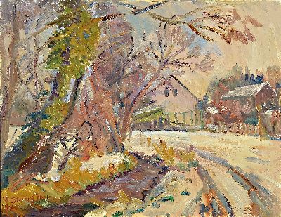 Marie Strieffler, 1917-1987 Landau, Im Lohgraben Landau, links unten signiert und datiert 1981, Öl/Lwd, 60x76 cm, Rahmen 70x85 cm; Abb. Kalender der ...