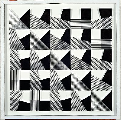 Marcello Morandini, geb. 1940 Mantua, Komposition 679A, 3D-Konstruktion aus Baumwollpapier und bedrucktem Acrylglas, Ed. 15/60, verso signiert, ...