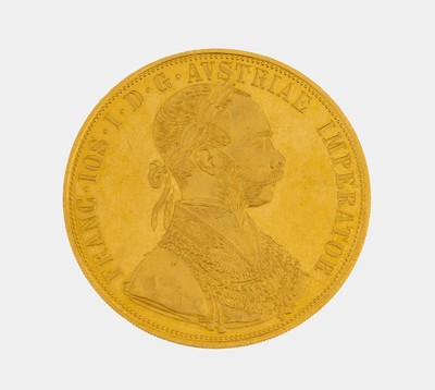 Goldmünze 4 Dukaten, Österreich Ungarn 1915, Franz Joseph I., offizielle Nachprägung