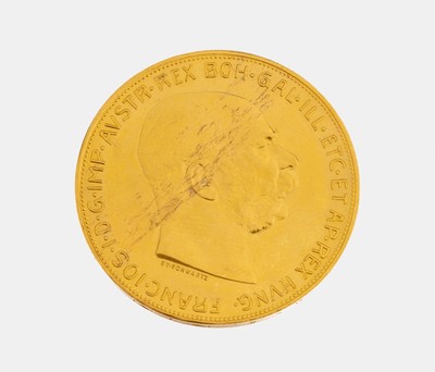 Goldmünze 100 Kronen 1915, Österreich Ungarn, Franz Joseph I., offizielle Nachprägung
