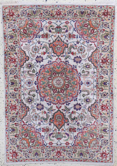 Keschan Seide, Ägypten, Mitte 20.Jhd, reineNaturseide, ca. 145 x 100 cm, Reinigungsbedürftig, EHZ: 2