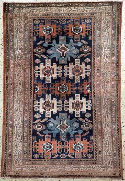 Antiker Hamadan, Persien, um 1900, Wolle auf Baumwolle, ca. 200 x 138 cm, EHZ: 2, (fachkundig gereinigt)