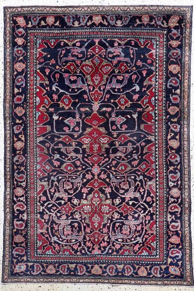 Antiker Teheran, Persien, um 1900, Wolle auf Baumwolle, ca. 194 x 132 cm, EHZ: 2-3, (gleichmäßig dünn)