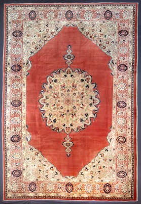 Täbriz"Hadji-Jalili"antik, Persien, um 1900, Wolle auf Baumwolle, ca. 387 x 265 cm, gereinigt, EHZ: 2-3
