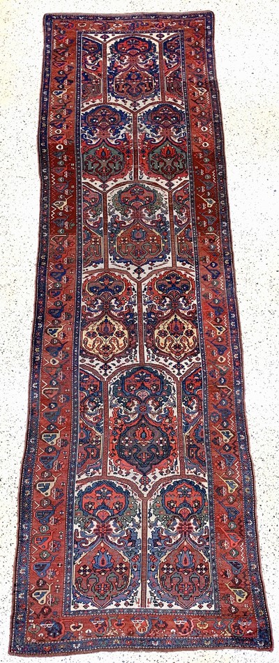 Kurdischer"Dorfteppich"antik, Persien, 19.Jhd, Wolle auf Wolle, ca. 470 x 140 cm, gereinigt, EHZ: 2