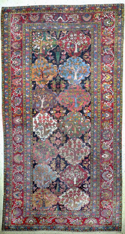 Bachtiar"Kelley", Persien, um 1920-1930, Wolle auf Baumwolle, ca. 402 x 207 cm, EHZ: 2-3, (restauriert)