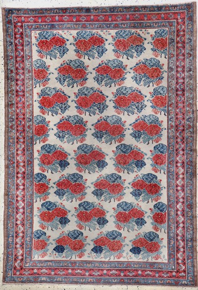 Antiker Malayer, Persien, um 1900, Wolle auf Baumwolle, ca. 193 x 135 cm, EHZ:(gleichmäßig dünn)