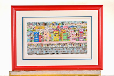 James Rizzi, 1950-2011 New York, 3D-Grafik, Lithographie, "Going Places", 1994, Ed. 57/350, links unten handsigniert und nummeriert, Motiv ...