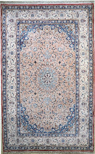 Nain "Tudeshk" fein, Persien, Anfang 20.Jhd., Korkwolle mit Seide, ca. 347 x 220 cm, EHZ: 2, minimaler Mottenfraß am Rand