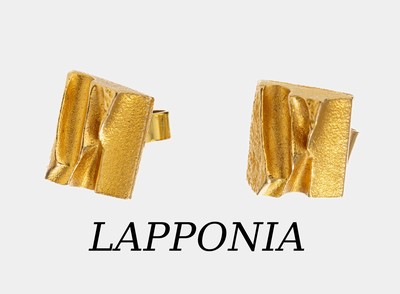 Paar 18 kt Gold LAPPONIA Ohrstecker, GG 750/000, typ. abstraktes Design, ca. 2.7 g