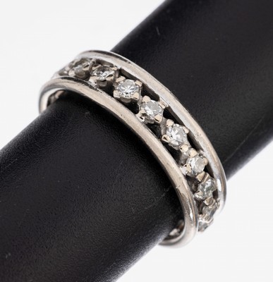 14 kt Gold Diamant-Ring, WG 585/000 gepr., durchbrochen gearbeitet, 20 8/8-Diamanten zus.ca. 0.60 ct Weiß/si, RW 59, ca. 6.4 g