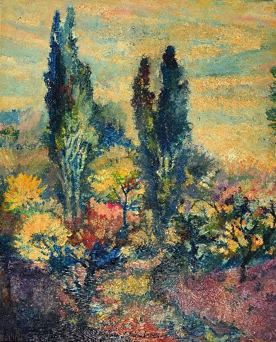 Fritz Wiedemann, 1920 Gimmeldingen-1987 Mußbach, Waldlandschaft, rechts unten signiert und datiert 1979, Öl/Masonit, Rahmen 55x45 cm, Wiedemann ...