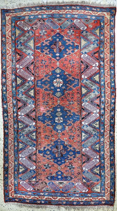Antiker Sumakh, Kaukasus, 19.Jhd, Wolle aufWolle, ca. 290 x 165 cm, EHZ: 2, (kleine Restaurierungen)