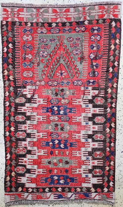 Anatol Kelim, Türkei, Anfang 20.Jhd, Wolle auf Wolle, ca. 180 x 110 cm, EHZ: 2