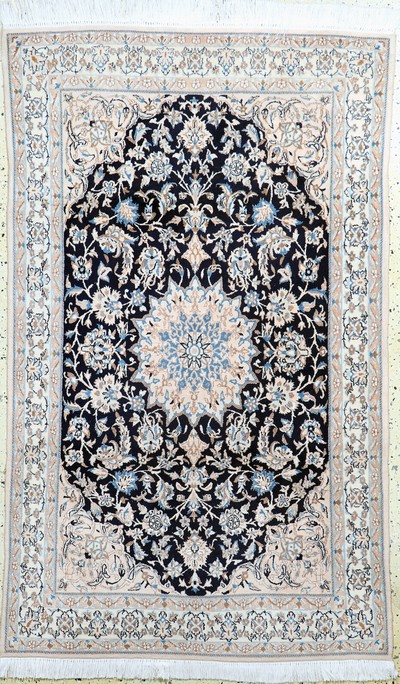 Nain fein(9 La), Persien, Mitte 20.Jhd, Korkwolle mit Seide, ca. 190 x 120 cm, ca. 500.000 Kn/qm, EHZ: 2
