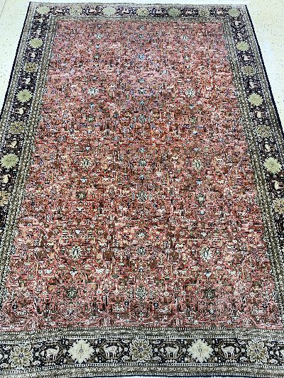 Ghom Seide, Persien, Mitte 20.Jhd, reine Naturseide, ca. 330 x 233 cm, EHZ: 2, (Fransenerneuert)