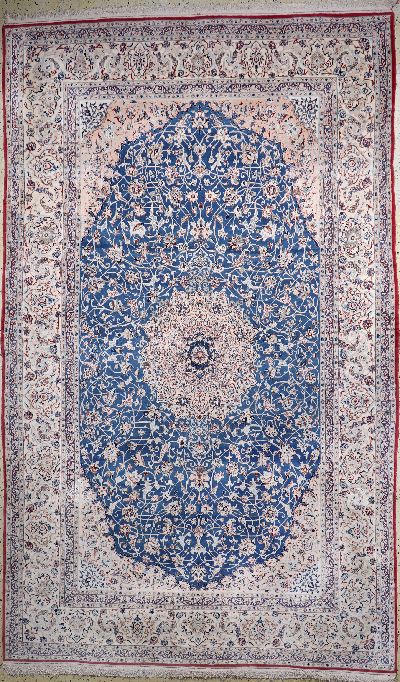 Nain"Tudeschk"fein, Persien, Anfang 20.Jhd,Korkwolle mit Seide, ca. 337 x 207 cm, EHZ: 2