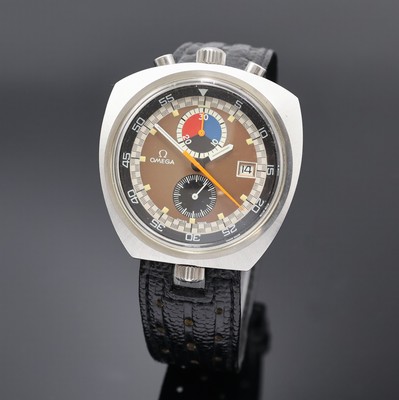 OMEGA seltener Rallye-Armbandchronograph Seamaster "Bullhead"" Referenz 146.011-69, Handaufzug, Schweiz um 1969, trapezförmiges ...