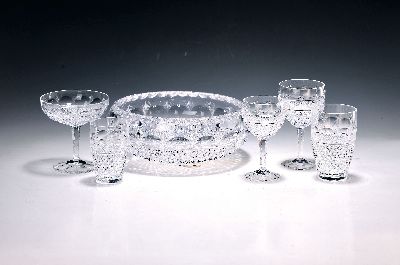 Umfangreiches Kristallglasservice "Gilbert", Entw. Tiffany & Co., USA, nach 1974, farbloses Kristallglas, geschliffen und geschnitten, 8 ...