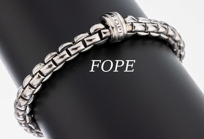 18 kt Gold FOPE Armband, Flex it, WG 750/000, Stahlfeder, total ca. 23 g, ehem. NP lt. Einl. EUR 4400.-, Innendurchm. ungedehnt ca. 5 cm