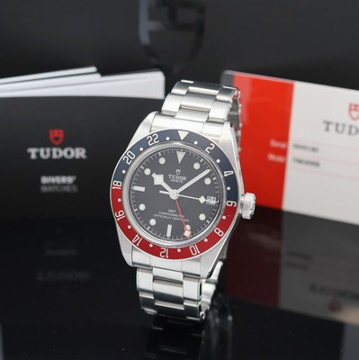 TUDOR Black-Bay GMT Chronometer Herrenarmbanduhr Referenz 79830RB, Schweiz verk. lt. beil. Pap. 03/2020, Automatik, Edelstahlgeh. inkl. orig. ...