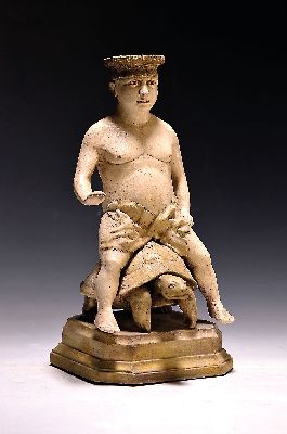 Philippe Lodzia-Brodzki, geb. 1952 Brüssel, Keramikskulptur, Schildkrötenreiter auf Sockel, auf Plakette signiert und datiert 1994, H. 30 cm; ...