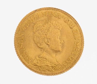 Goldmünze 10 Gulden, Niederlande, 1912, Königin Wilhelmina