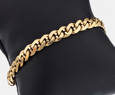 14 kt Gold Armband, GG 585/000, L. ca. 20.5cm, Karabinerschließe, ca. 21.5 g