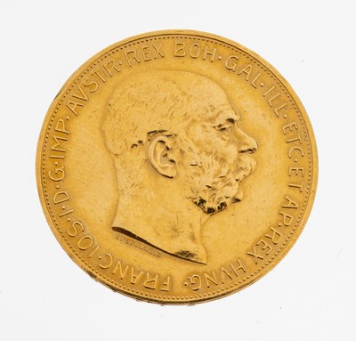 Goldmünze 100 Kronen, Österreich-Ungarn, 1915, offizielle Nachprägung