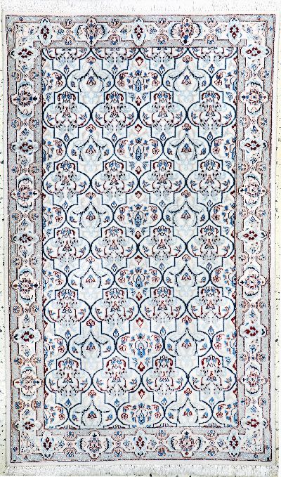 Nain fein(6 La), Persien, Ende 20.Jhd, Korkwolle mit Seide, ca. 144 x 90 cm, ca. 1,0 Mio. Kn/qm, EHZ: 2(kleiner Florfehlstelle).